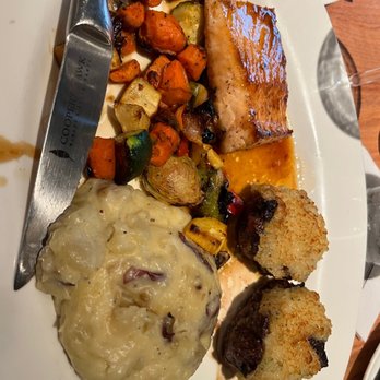 Cooper’s Hawk Winery & Restaurant - Salmon and filet surf n turf - Wine Bars Near Me - Clive, Iowa Cooper’s Hawk Winery & Restaurant - Salmon and filet surf n turf - Wine Bars Near Me - Clive, Iowa