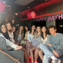 Crystal Coast Limousine - 10 passenger sprinter decorated in pink for my birthday girl