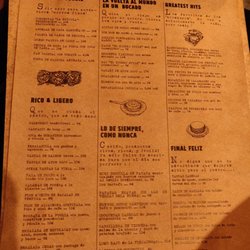 El Kiosko - Menu in Spanish
