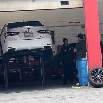 Pep Boys - Putting the finished tire on the car for 15 minutes, just standing there talking. - Auto Repair Near Me - Santa Clarita, California