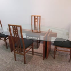 The Annex Marketplace - MID CENTURY DANISH MODERN TEAK FISHBONE TABLE AND CHAIRS