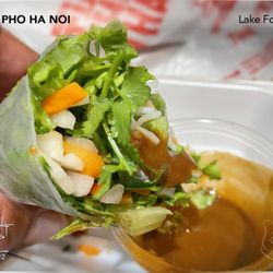 Pho Ha Noi - Spring Rolls/Goi Cuon ($8.50) Sloppily made; too loose. After cutting in half; roll started to fall apart due to poor wrapping.