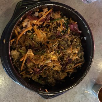 Chingu - Bibimbap with beef bulgogi. This is after it was mixed. - Korean Near Me - Kansas City, Missouri Chingu - Bibimbap with beef bulgogi. This is after it was mixed. - Korean Near Me - Kansas City, Missouri