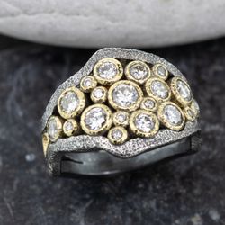 Rona Fisher Jewelry - Custom Mountain Stream Cluster Ring
