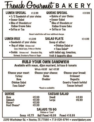 Menu photo 4 French Gourmet Bakery Houston, TX Menu photo 4 French Gourmet Bakery Houston, TX