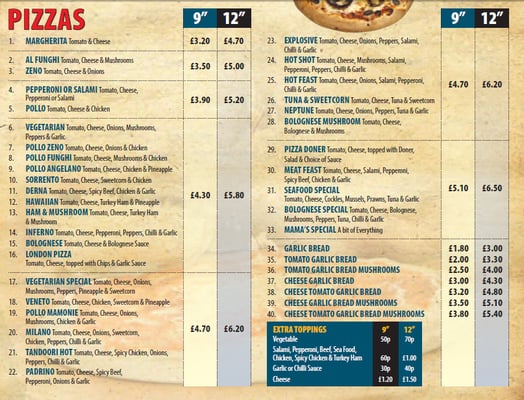 Menu photo 2 Mamas Pizzeria Leeds, XWY