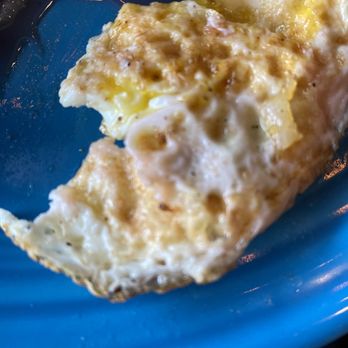 Cafe Marrese - Over done egg - this their definition of over medium - Coffee & Tea Near Me - Tomball, Texas