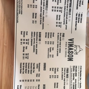 Vinason Pho Kitchen - South Lake Union Seattle - The menu - Sandwiches Near Me - Seattle, Washington Vinason Pho Kitchen - South Lake Union Seattle - The menu - Sandwiches Near Me - Seattle, Washington
