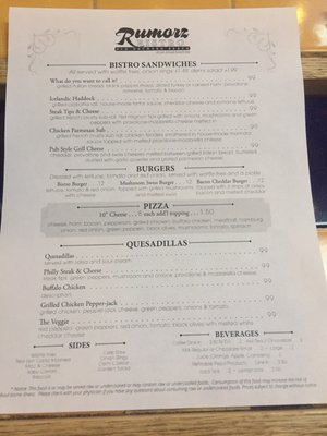 Menu photo 3 Rumorz Bistro Old Orchard Beach, ME Menu photo 3 Rumorz Bistro Old Orchard Beach, ME