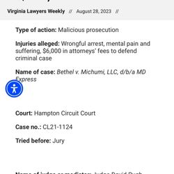 M.D. Express Urgent Care - Https://valawyersweekly.com/2023/08/28/defendant-accessed-medical-records-system-to-get-info-206100-verdict/