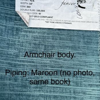 Design it by Ninos - Took a photo of the fabric chosen & added instructions. - Furniture Reupholstery Near Me - Los Angeles, California