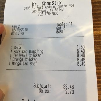 Mr. ChopStix - Ticket of price - Chinese Near Me - Las Vegas, Nevada Mr. ChopStix - Ticket of price - Chinese Near Me - Las Vegas, Nevada