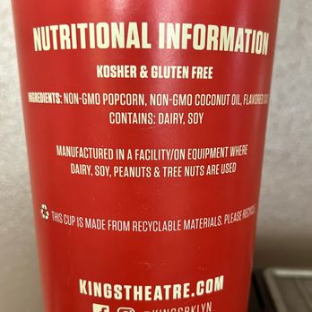Kings Theatre - $13 for popcorn, but is really tasty - it's that non-GMO coconut oil - Music Venues Near Me - Brooklyn, New York Kings Theatre - $13 for popcorn, but is really tasty - it's that non-GMO coconut oil - Music Venues Near Me - Brooklyn, New York