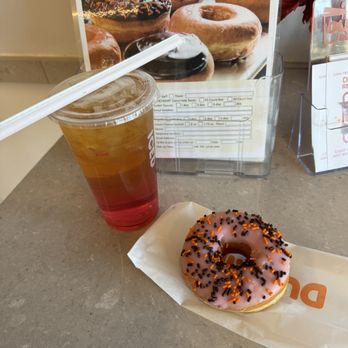 Dunkin' - Strawberry Dragonfruit Dunkin' Refresher, Classic Donuts - Donuts Near Me - Concord, California
