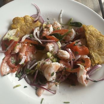 Chilangos Tequila Bar and Grill - "Ceviche" which is really just a house salad with shrimp - Cocktail Bars Near Me - Baltimore, Maryland