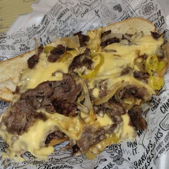 Charleys Cheesesteaks - Old school cheese steak with extra onions and banana peppers - Cheesesteaks Near Me - Mishawaka, Indiana Charleys Cheesesteaks - Old school cheese steak with extra onions and banana peppers - Cheesesteaks Near Me - Mishawaka, Indiana