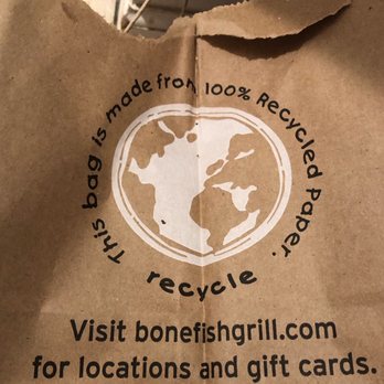Bonefish Grill - Recycled paper bag for yakeout - Seafood Near Me - Rockville Centre, New York