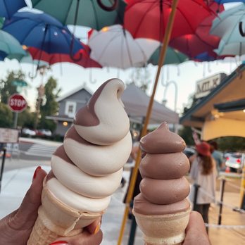 Meadowlark Dairy - Small chocolate/vanilla swirl & a small chocolate cone - Ice Cream & Frozen Yogurt Near Me - Pleasanton, California Meadowlark Dairy - Small chocolate/vanilla swirl & a small chocolate cone - Ice Cream & Frozen Yogurt Near Me - Pleasanton, California