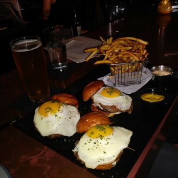 Little Bad Wolf - Little burger sliders with egg & blue cheese! About to dive in... - American Near Me - Chicago, Illinois Little Bad Wolf - Little burger sliders with egg & blue cheese! About to dive in... - American Near Me - Chicago, Illinois