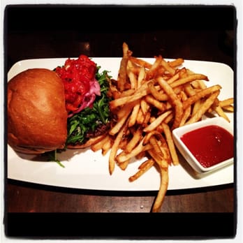 Haven Craft Kitchen + Bar - Haven burger with truffle fries - New American Near Me - Orange, California