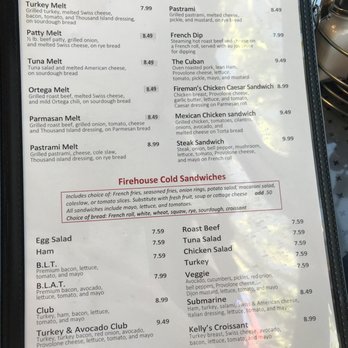 Firehouse Cafe - Hot and cold sandwich menu. - Breakfast & Brunch Near Me - Los Alamitos, California