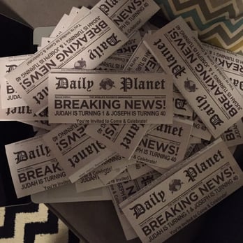 JD Printing - Superman newspaper birthday invitations that Jody helped make. So so happy with the way they turned out. - Signmaking Near Me