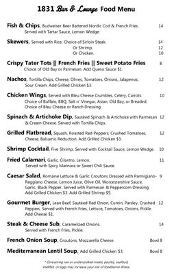 Menu photo 1 1831 Bar & Lounge Washington, DC, DC Menu photo 1 1831 Bar & Lounge Washington, DC, DC
