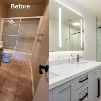 Teknik Design & Remodeling - Beautiful transition of a hall bathroom in Scripps Ranch. - General Contractors Near Me - San Diego, California Teknik Design & Remodeling - Beautiful transition of a hall bathroom in Scripps Ranch. - General Contractors Near Me - San Diego, California