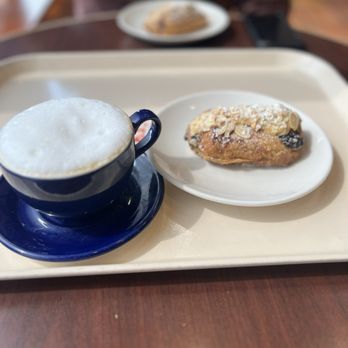 la Madeleine - Cappuccino and almond chocolate chip croissant - Bakeries Near Me - Austin, Texas