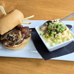 Burger Republic - The "96 Burger " This burger was highest scoring burger at the world food championship. Good burger and Mac & Cheese.