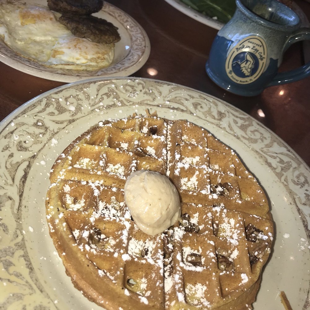 Another Broken Egg Cafe - Delicious seasonal pumpkin waffle! Soooo good! - Breakfast & Brunch Near Me - Delray Beach, Florida Another Broken Egg Cafe - Delicious seasonal pumpkin waffle! Soooo good! - Breakfast & Brunch Near Me - Delray Beach, Florida