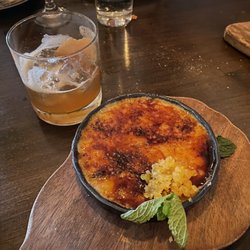 Bar Purlieu - Drink: Brown Fedora, Dessert: Orange Crème Brûlée