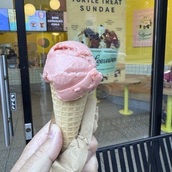 Van Leeuwen Ice Cream - Park Slope - Vegan strawberry sorbet on a sugar cone. - Ice Cream & Frozen Yogurt Near Me - Brooklyn, New York Van Leeuwen Ice Cream - Park Slope - Vegan strawberry sorbet on a sugar cone. - Ice Cream & Frozen Yogurt Near Me - Brooklyn, New York