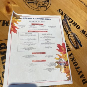 Bubba Gump Shrimp - Thanksgiving menu - Southern Near Me - Biloxi, Mississippi