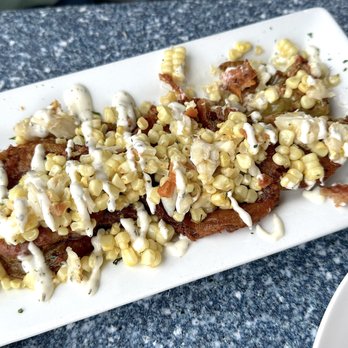 The Narrows Restaurant - Crab & Corn Fried Green Tomatoes - fried green tomatoes, sautéed jumbo lump crab, corn, rendered bacon, lemon aioli - Seafood Near Me - Grasonville, Maryland