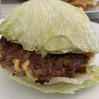 Five Guys - Bacon cheeseburger wrapped in lettuce, awesome - Burgers Near Me - Redmond, Washington