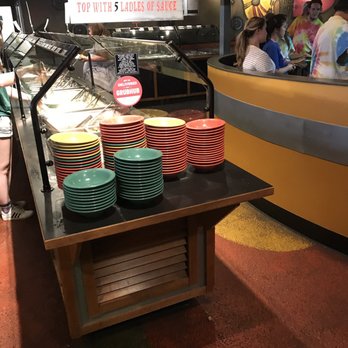 HuHot Mongolian Grill - Their buffet area, well stocked with bowls for a Friday as you can see. - Chinese Near Me - Omaha, Nebraska HuHot Mongolian Grill - Their buffet area, well stocked with bowls for a Friday as you can see. - Chinese Near Me - Omaha, Nebraska