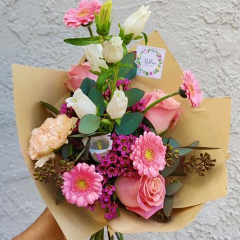 Millan Flowers - Seasonal Flower Bouquet in pink and white tones. - Floral Designers Near Me