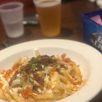 Great Grizzly Bear - Party Fries with Crispy Bacon, Cheese Curds, Buffalo Sauce & Ranch Dressinggggg AH! BOMB! - Bars Near Me - St. Louis, Missouri Great Grizzly Bear - Party Fries with Crispy Bacon, Cheese Curds, Buffalo Sauce & Ranch Dressinggggg AH! BOMB! - Bars Near Me - St. Louis, Missouri