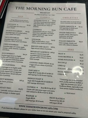 Menu photo 6 The Morning Bun Cafe Vacaville, CA Menu photo 6 The Morning Bun Cafe Vacaville, CA