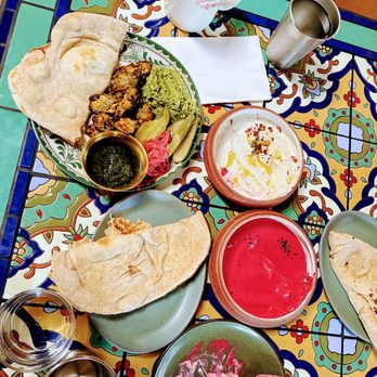 Maydan Market - Chicken Shish Kebab, Walnut Casik, Beet Borani and pita bread - Bars Near Me - Los Angeles, California Maydan Market - Chicken Shish Kebab, Walnut Casik, Beet Borani and pita bread - Bars Near Me - Los Angeles, California