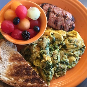 Barnaby's Cafe - Green eggs - eggs, spinach, artichoke, cheese - Breakfast & Brunch Near Me - Houston, Texas