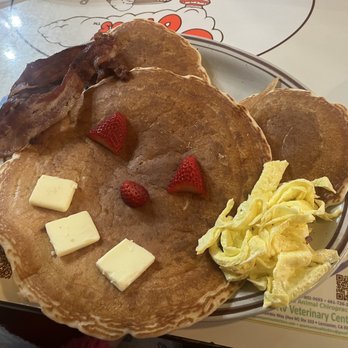 Crazy Otto's Diner - Stack of 3 Pancakes with Meat and Eggs - Diners Near Me - Lancaster, California