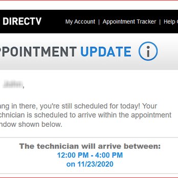 DIRECTV - ATT/Direct TV lying almost to the end of the appointment window. - Television Service Providers Near Me DIRECTV - ATT/Direct TV lying almost to the end of the appointment window. - Television Service Providers Near Me