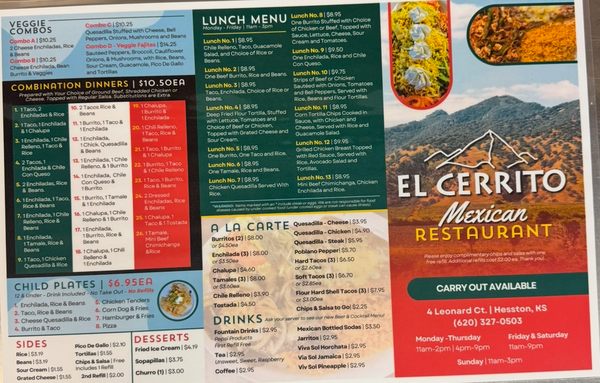 Menu photo 2 El Cerrito Hesston, KS