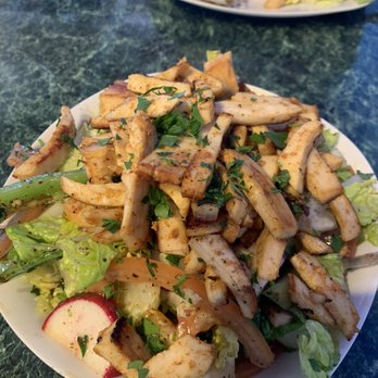 Med Cuisine - Green Salad+chicken shawarma - Mediterranean Near Me - Tucson, Arizona