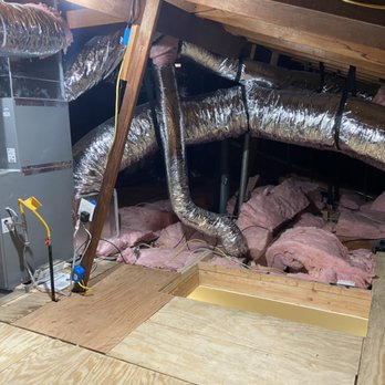RC Air - New attic install complete with attic storage sheeting, extra lighting, and pull down stairs! - Heating & Air Conditioning/HVAC Near Me
