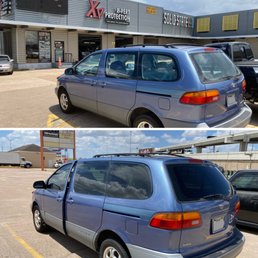 Before (top) - hot as hell no privacy. After (bottom) - dark and cool. Front: formula one pinnacle ceramic 30% Rear: Llumar ATR 15% metalize Before (top) - hot as hell no privacy. After (bottom) - dark and cool. Front: formula one pinnacle ceramic 30% Rear: Llumar ATR 15% metalize