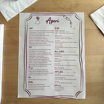 Aperi - Menu- Drinks - Wine Bars Near Me - St. Louis, Missouri