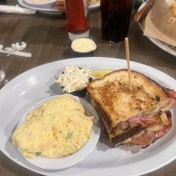 Hilton Head Diner Restaurant - Cuban Press Sandwich with potato salad - American Near Me - Hilton Head Island, South Carolina Hilton Head Diner Restaurant - Cuban Press Sandwich with potato salad - American Near Me - Hilton Head Island, South Carolina